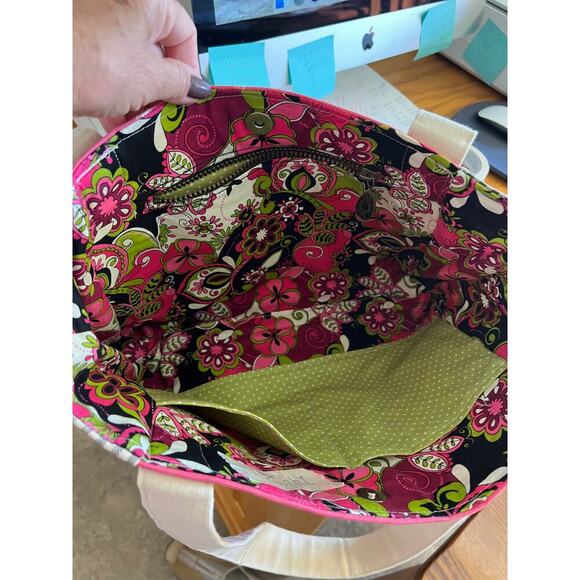 Handmade Tote & matching accessories bag. Pink & black - Picture 5 of 7